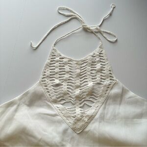 Womens White Halter Maxi Dress